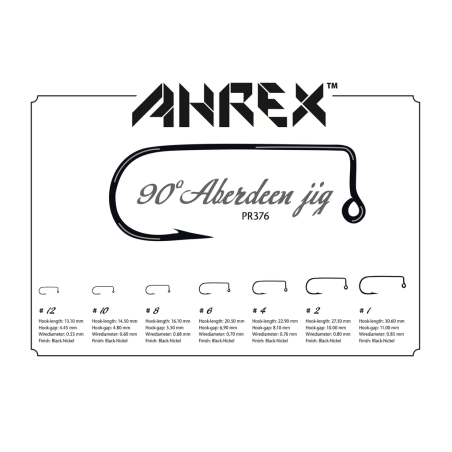 Ahrex PR376 90 Degree Aberdeen Jig Hook - 20pcs/pk