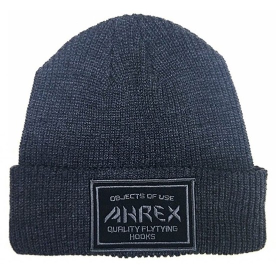 Ahrex Ribbed Knit Woven Patch Beanie
