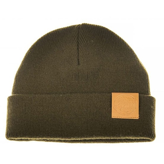 Ahrex Tight Knit Leather Patch Beanie