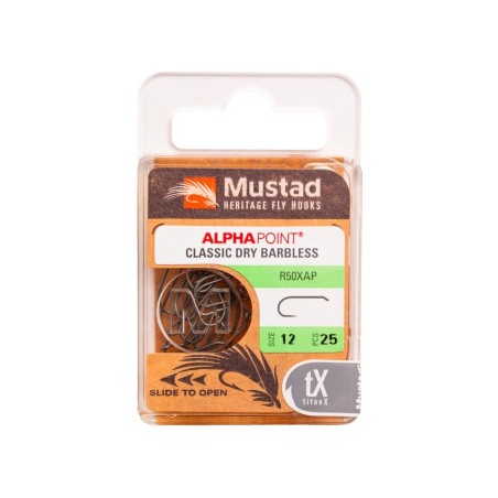 Mustad Heritage R50X Barbless Dry Fly - 25pcs/pk