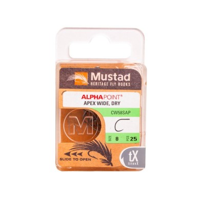 Mustad Heritage CW58S Curved Wide Gap Dry Fly - 25pcs/pk