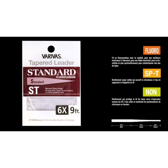 Varivas Fly Tapered Leader Fluorocarbon Standard