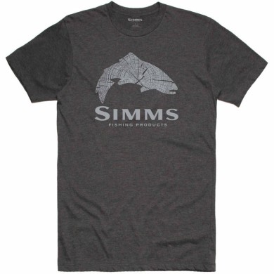 Simms Wood Trout Fill T-ShirtColor:FABRIC TECHNOLOGY:
‚Ä¢ 52% cotton/ 48% polyester Modele:Wood Trout Fill T-Shirt Charcoal Heat