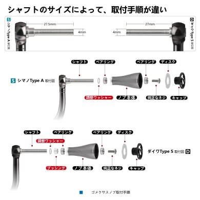 Mango de aluminio Gomexus 27x20mm para carretes Shimano y Daiwa
