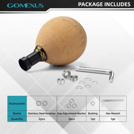Gomexus Grip de Corcho Redondo 38mm para Shimano y Daiwa