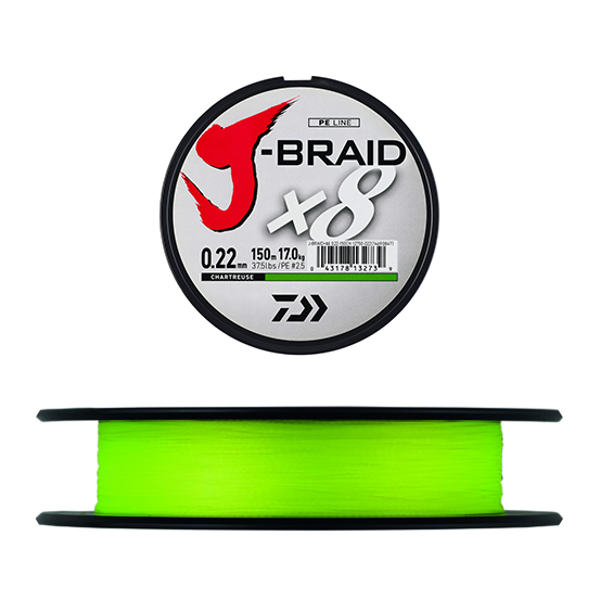 Daiwa J Braid X8 Tresse Chartreuse - 300M
