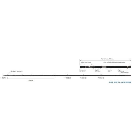 GB80-X20 Lapua Magnum - 2.44m - 50-500g - PE 6-10  - 1+1