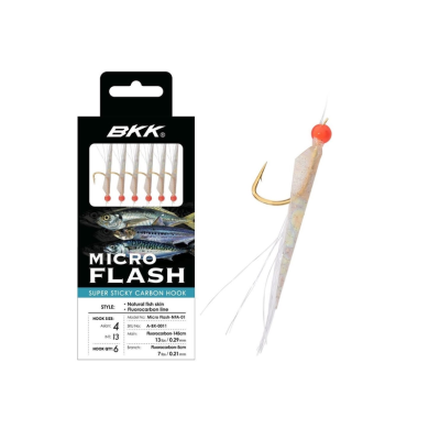 BKK Micro Flash - NFA-02 (Natural fish skin + Red resin - Fluoro)-