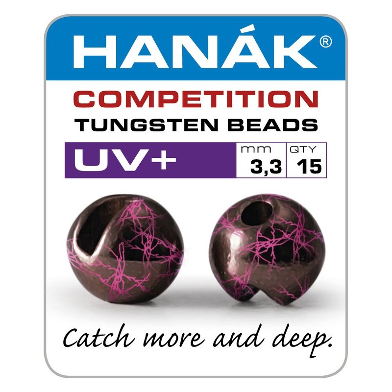 Billes tungstène Hanak UV+ - Noir et rose fluo UV-