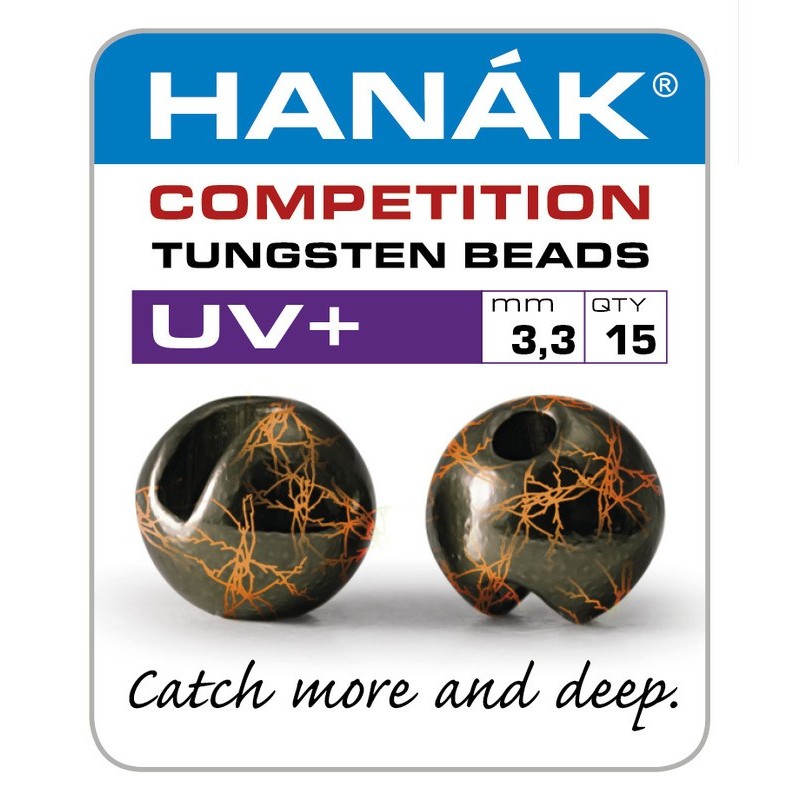 Billes tungstène Hanak UV+ - Noir et orange fluo UV-