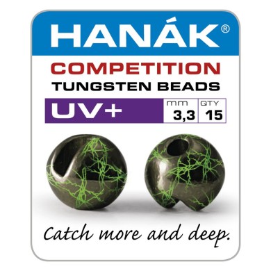 Billes tungstène Hanak UV+ - Noir et chartreuse fluo UV-