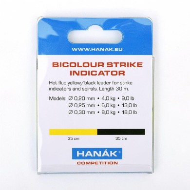 Fil indicateur bicolore Hanak jaune fluo / noir 30 m-