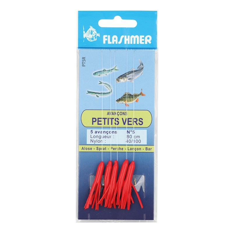 Flashmer Avançons Petits Vers – lot de 5-
