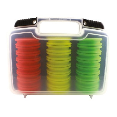 Flashmer Boite X24 Plioirs Ronds en Mousse + Epingles - Ø 65 X 18 mm - Coloris Assortis-
