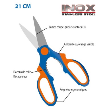 Flashmer Ciseaux Coupe-Queue 21 cm Inox-