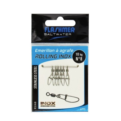 Flashmer Emerillon Rolling A Agrafe Inox-