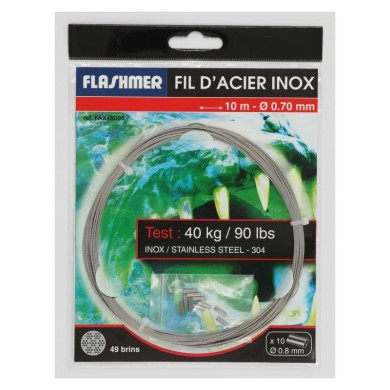 Flashmer Fil D'Acier Tressé 49 Brins - 10 M-
