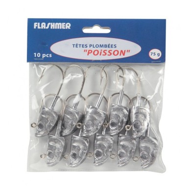 Flashmer Tête Plombée Poisson – 100 g x5-
