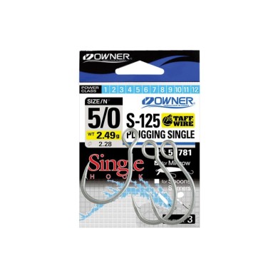 Owner S-125 Plugging Single – hameçon simple pour leurres mer-