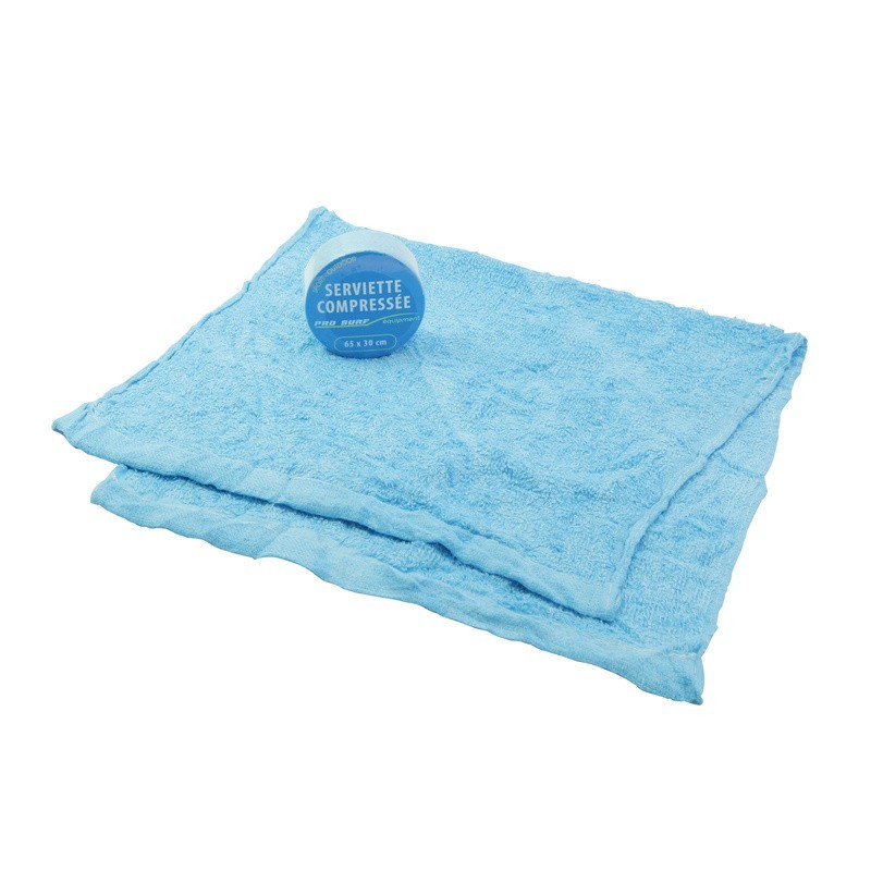 Pro Surf Equipment Serviette Compressee Bleue Ø 6 cm > 65 X 30 cm-