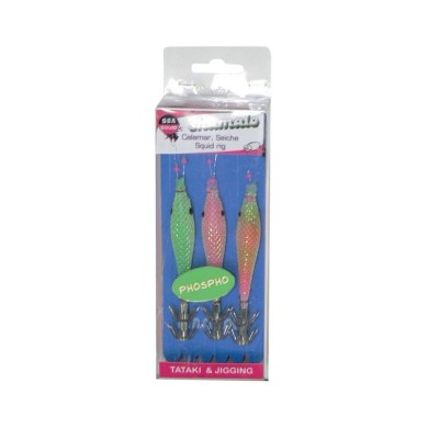 Sea Squid Bas de Ligne 3 Turlutte Shamalo 6 cm-
