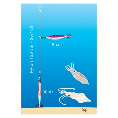 Sea Squid Bas de Ligne Totanara - 2 Turluttes-
