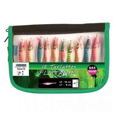 Sea Squid Trousse de 10 Turluttes Flottantes-
