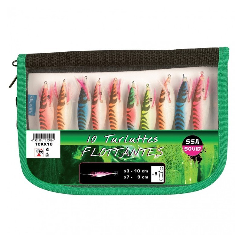 Sea Squid Trousse de 10 Turluttes Flottantes-