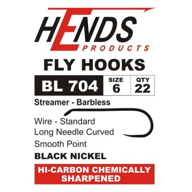 Hends BL704 - hameçon streamer fin à pointe incurvée-
