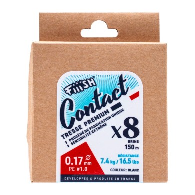 Fiiish Contact – tresse 8 brins blanche 150m-
