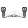 Gomexus Manivelle Alu Grise de 120mm pour Shimano Daiwa Abu Garcia