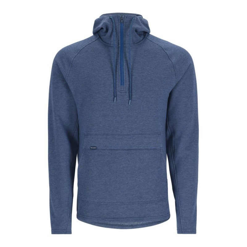 Sweat à Capuche Simms Vermilion – Homme M – Gris – 1/4 Zip – Bio