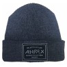 Ahrex Ribbed Knit Woven Patch Beanie