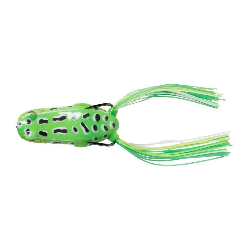 Leurre Grenouille Topwater Savage Gear Hop Popper Frog - Pour Bar, Brochet, Musky - Action Marche/éclatement - Green Leopard 5.5cm